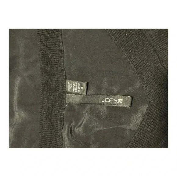 Joe’s Women’s Small Black V-Neck Long Sleeved Sweater Silk & Cotton Blend - Picture 6 of 7